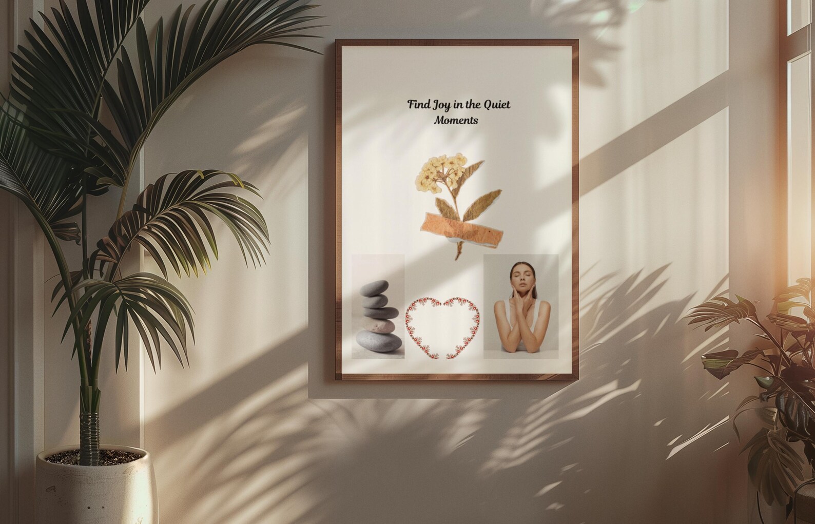 Mindfulness Quote Print: Find Joy in the Quiet Moments, Zen Decor (Digital Download)